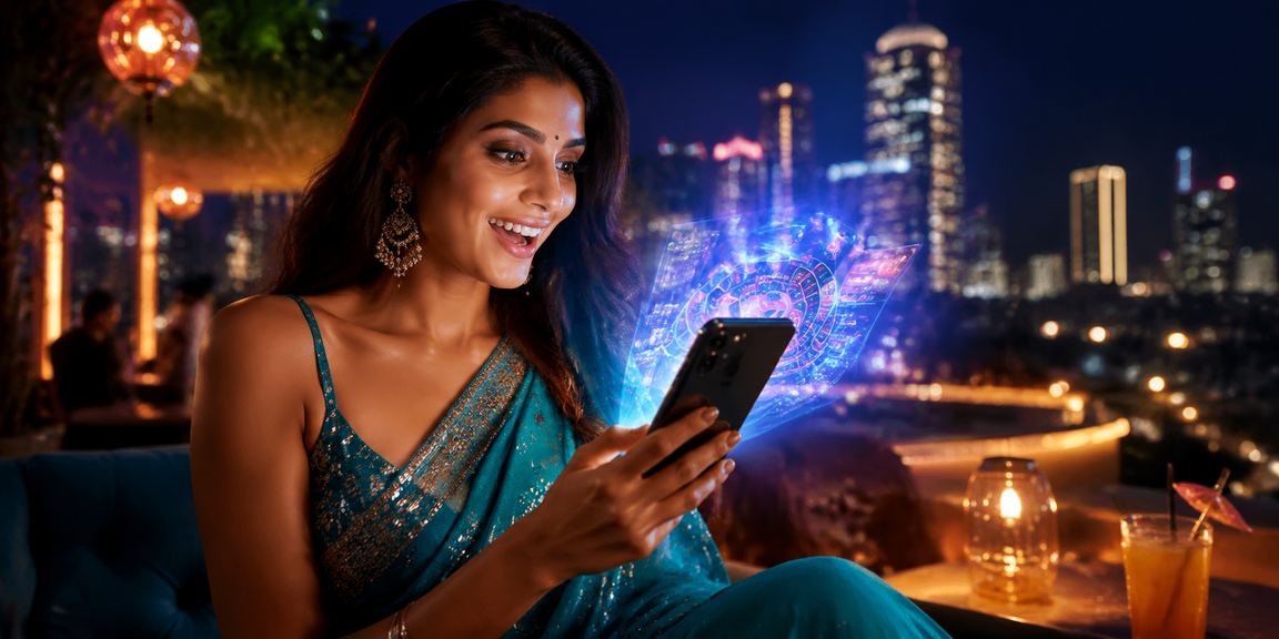 Bangalore MG Road casino app users enjoying mobile betting with traditional saree