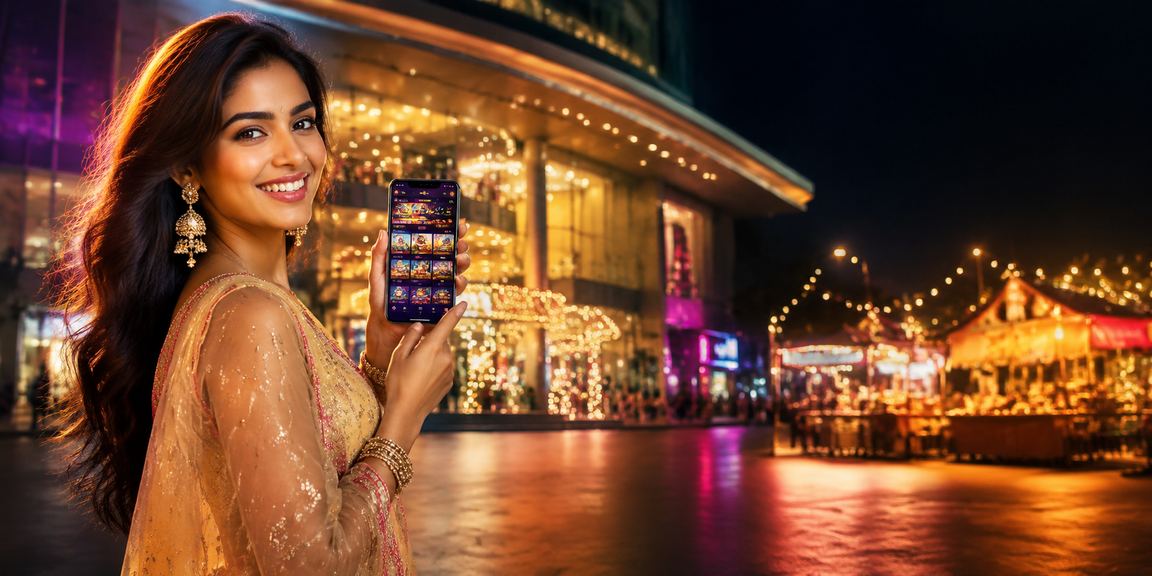 Night market scene in Delhi with lottery gaming bonuses and local payments
